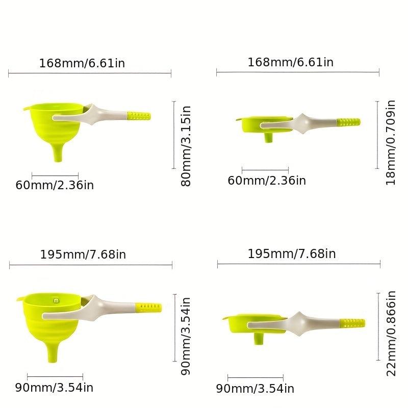 Silicone Collapsible Funnel with Handle for Kitchen Use