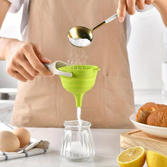 Silicone Collapsible Funnel with Handle for Kitchen Use
