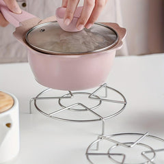 Stainless Steel Steaming Rack Three-legged Pot Rack Round Kitchen Shelf