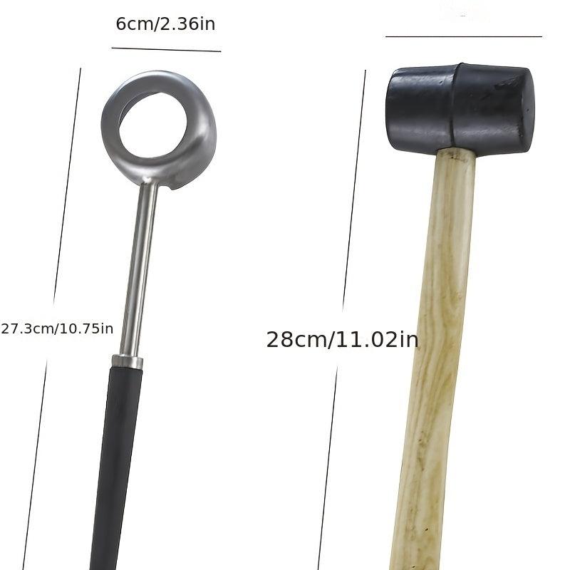 2pcs Coconut Opener Tools Rubber Hammer Young Coconut Tool Set