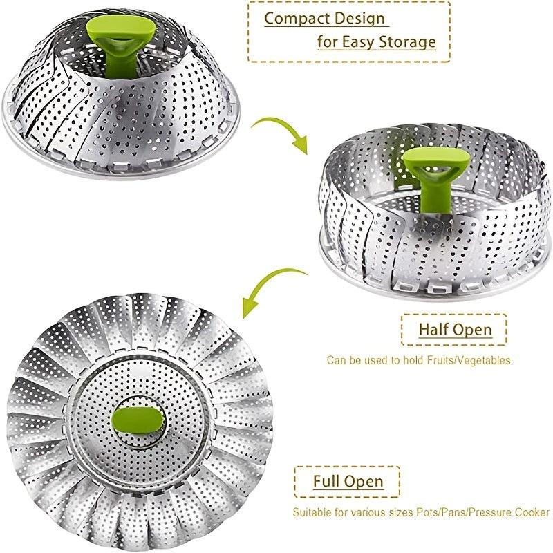 Stainless Steel Vegetable Steamer Basket for Veggie Fish Seafood Cooking