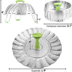 Stainless Steel Vegetable Steamer Basket for Veggie Fish Seafood Cooking