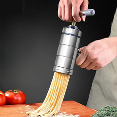 Small Stainless Steel Pasta Maker with 5 Noodle Moulds