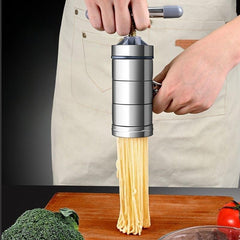 Small Stainless Steel Pasta Maker with 5 Noodle Moulds