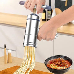 Small Stainless Steel Pasta Maker with 5 Noodle Moulds