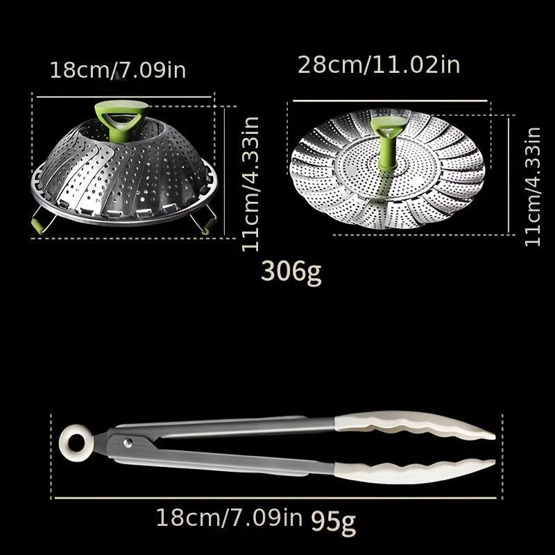 1pc Folding Steamer Basket Fong Tong Strainer