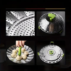 1pc Folding Steamer Basket Fong Tong Strainer