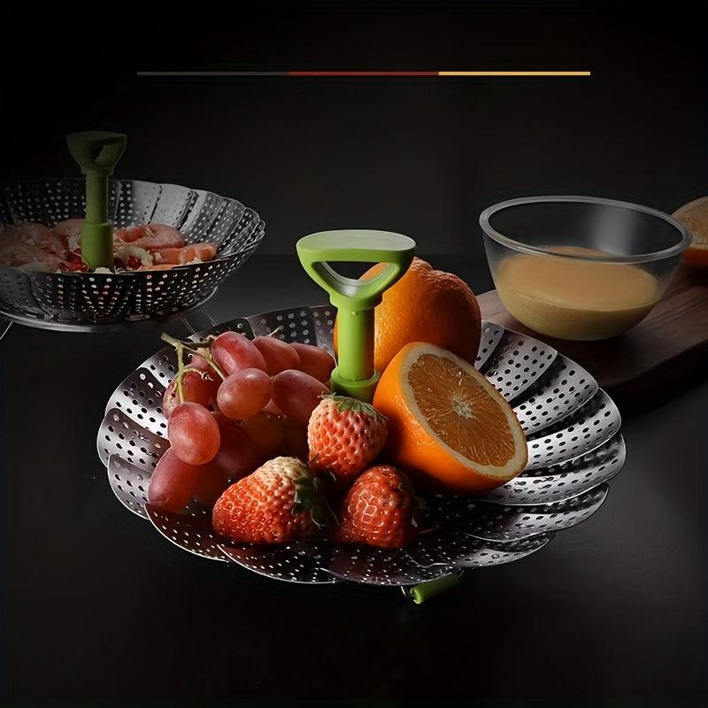 1pc Folding Steamer Basket Fong Tong Strainer