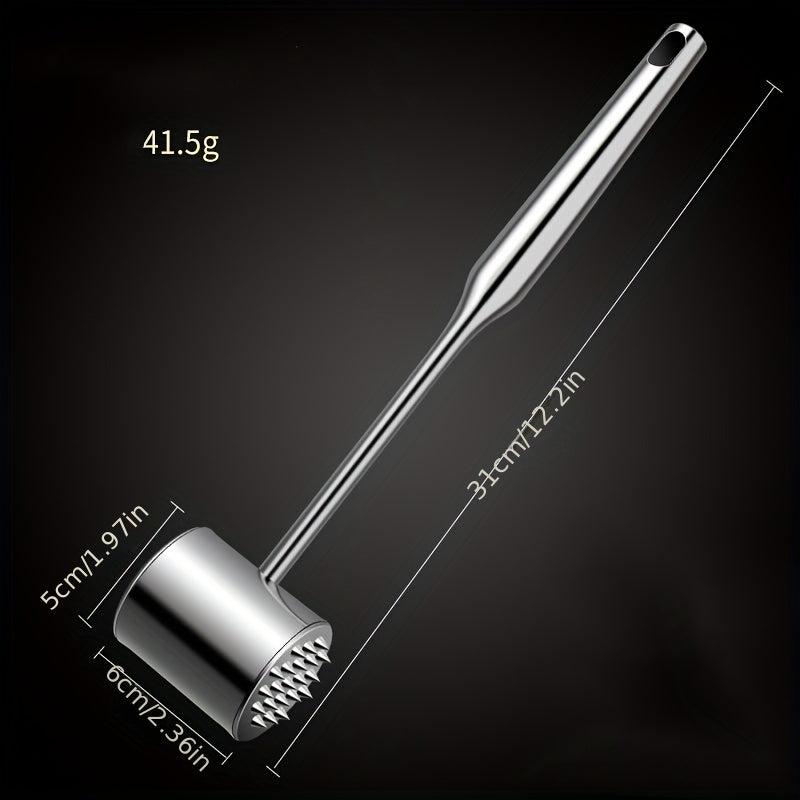 Dual Sided Meat Hammer Wooden Handle Stainless Steel Meat Pounder