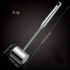 Dual Sided Meat Hammer Wooden Handle Stainless Steel Meat Pounder
