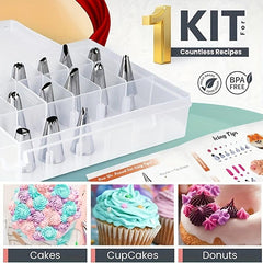 18pcs Flower Frosting Tips Icing Cream Nozzle Set Cupcake Decorating Tools