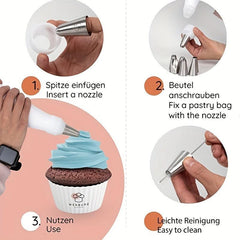 18pcs Flower Frosting Tips Icing Cream Nozzle Set Cupcake Decorating Tools