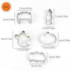 5pcs Ghost Halloween Cookie Cutter Set Stainless Steel Cookie Mold