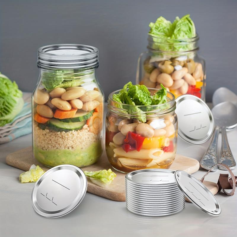 50pcs Airtight Regular Mouth Canning Lids For Mason Jars Reusable Tinplate Lids