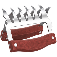 Stainless Steel Chicken Shredder Bear Claws with Wooden Handle