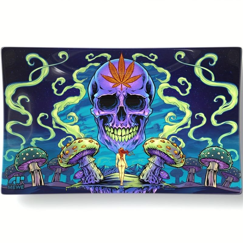 Durable Shatter Proof Glass Rolling Tray 16x25 Tobacco Serving Tray