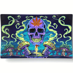 Durable Shatter Proof Glass Rolling Tray 16x25 Tobacco Serving Tray