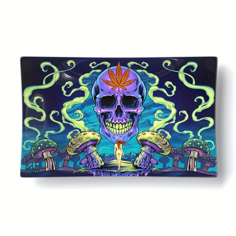 Durable Shatter Proof Glass Rolling Tray 16x25 Tobacco Serving Tray