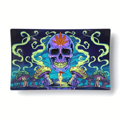 Durable Shatter Proof Glass Rolling Tray 16x25 Tobacco Serving Tray