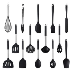14pcs Stainless Steel & Silicone Kitchen Utensils Set