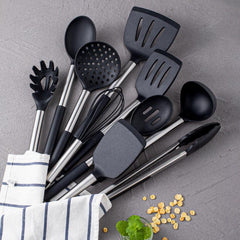 14pcs Stainless Steel & Silicone Kitchen Utensils Set