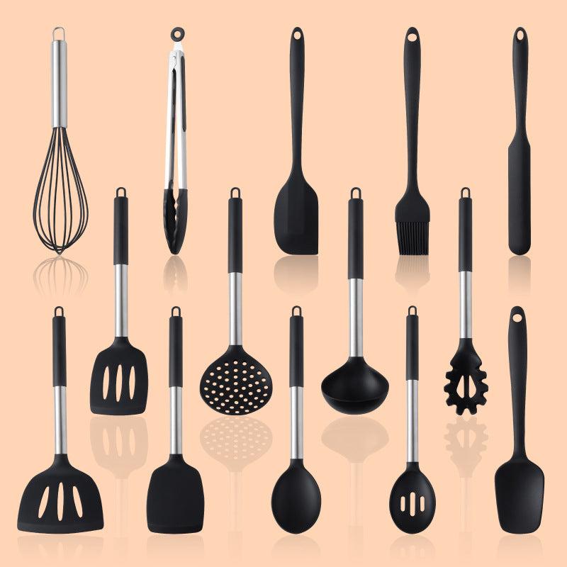 14pcs Stainless Steel & Silicone Kitchen Utensils Set