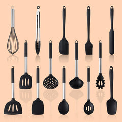 14pcs Stainless Steel & Silicone Kitchen Utensils Set
