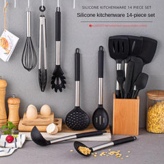 14pcs Stainless Steel & Silicone Kitchen Utensils Set