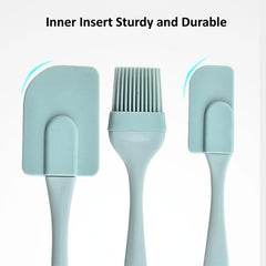 3 Pcs Baking Spatula Set Silicone Brush Mixing Butter Cake Cream Supplies