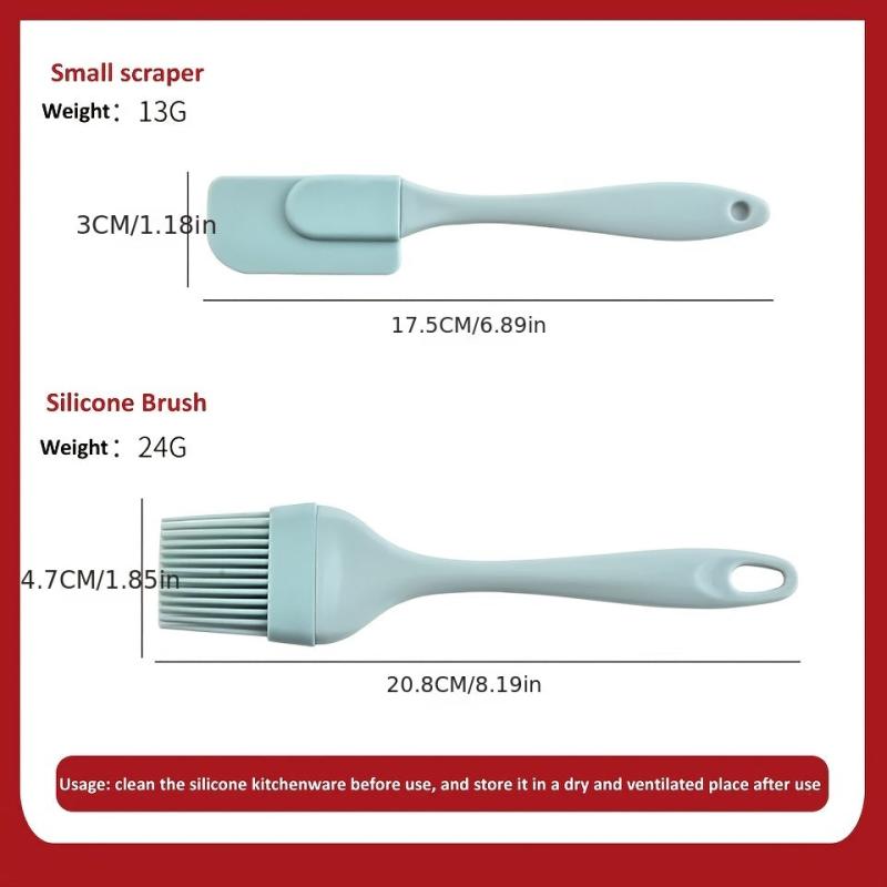 3 Pcs Baking Spatula Set Silicone Brush Mixing Butter Cake Cream Supplies