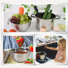 Stainless Steel Double Boiler Pot Set with Mixing Bowl 1250ML 1QT