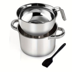 Stainless Steel Double Boiler Pot Set with Mixing Bowl 1250ML 1QT