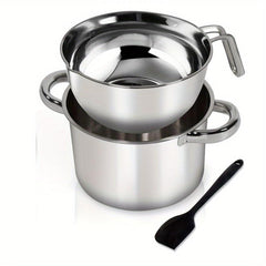 Stainless Steel Double Boiler Pot Set with Mixing Bowl 1250ML 1QT