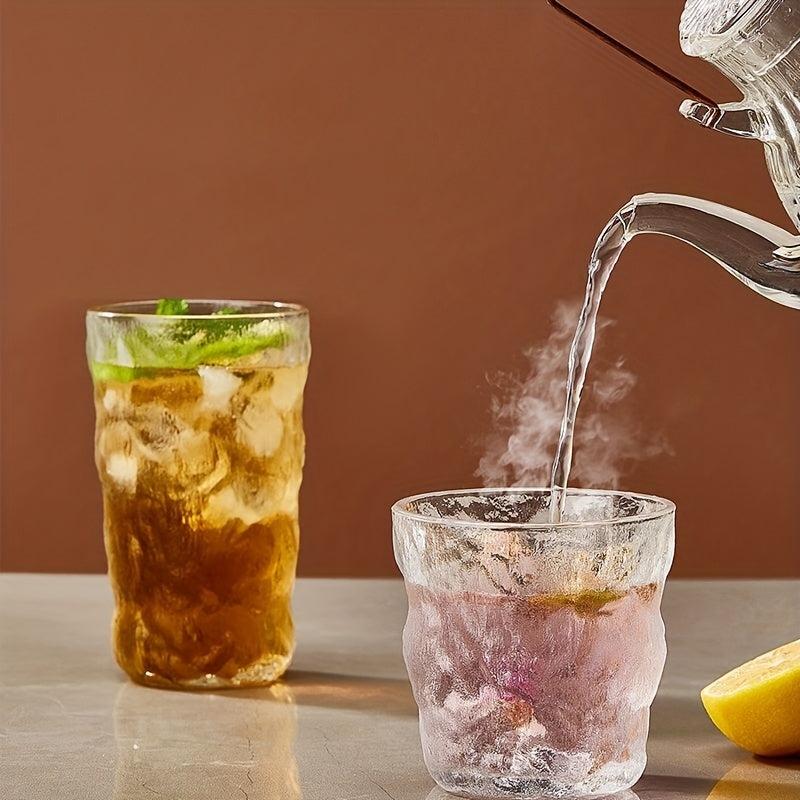 Thickened Glass Cup Glacier Pattern Tea Coffee Beer Drinkware
