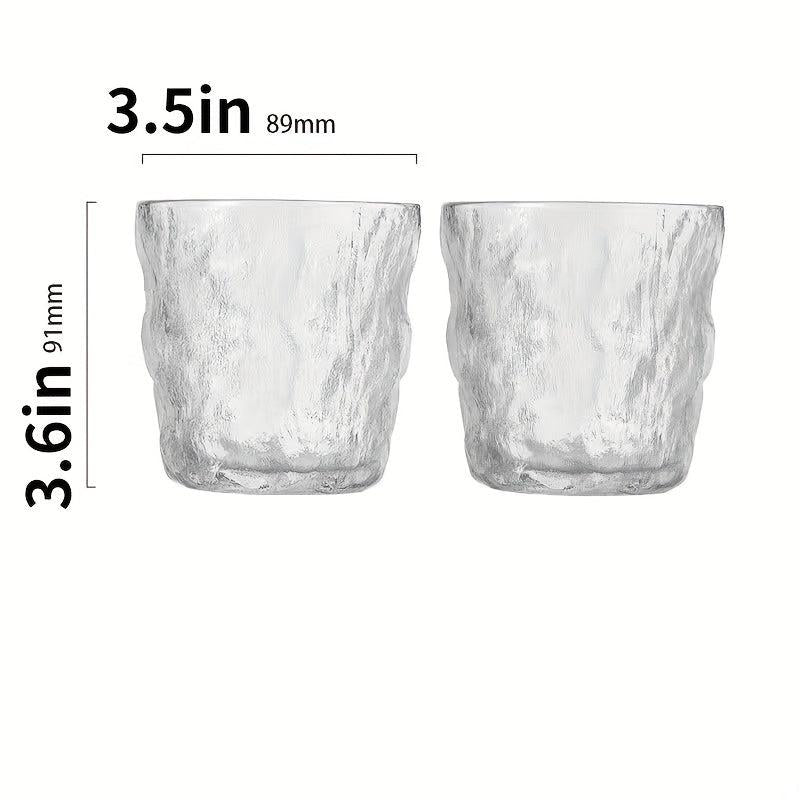Thickened Glass Cup Glacier Pattern Tea Coffee Beer Drinkware