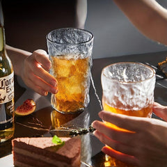 Thickened Glass Cup Glacier Pattern Tea Coffee Beer Drinkware