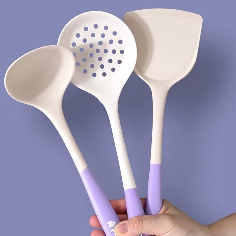 3pcs Silicone Cooking Utensils Set Non stick High Temp Resistant Kitchenw