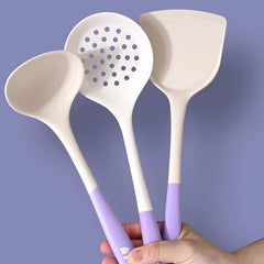 3pcs Silicone Cooking Utensils Set Non stick High Temp Resistant Kitchenw