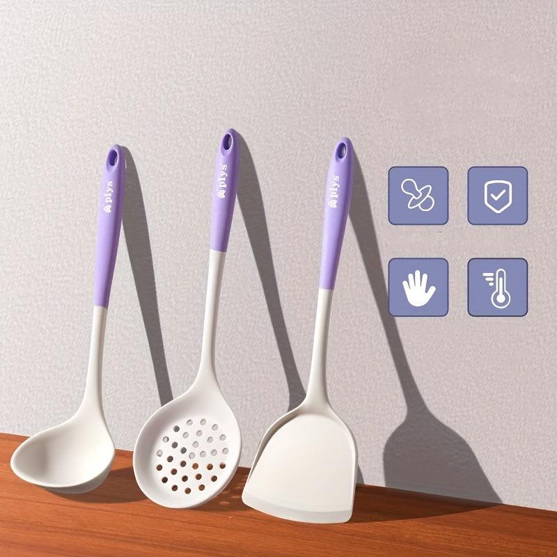 3pcs Silicone Cooking Utensils Set Non stick High Temp Resistant Kitchenw