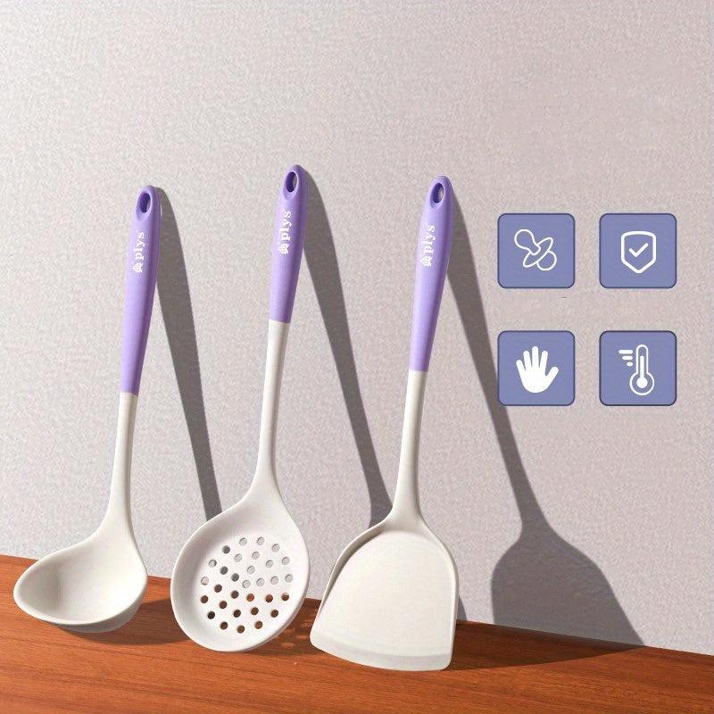 3pcs Silicone Cooking Utensils Set Non stick High Temp Resistant Kitchenw