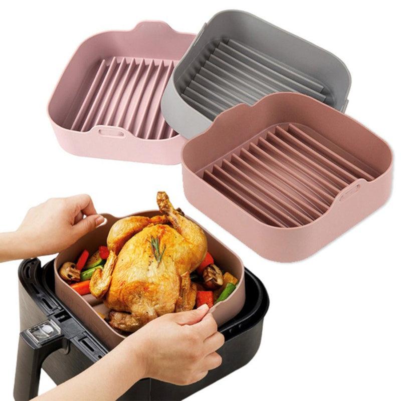 Air Fryer Silicone Pot Square Baking Tray Replacement Grill Pan Accessories