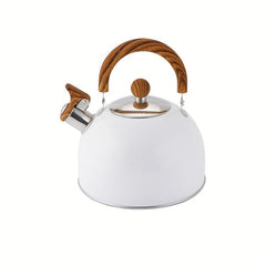 2.5L Stainless Steel Whistling Teapot with Wooden Handle