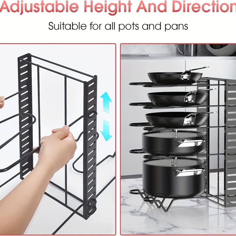Adjustable 5-Tier Pot and Pan Organizer Rack with 3 DIY Methods