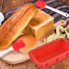 7pc Silicone Baking Mould Set + Oven Mitts, Brush, Spatula, Scraper, 2 Loaf Moul