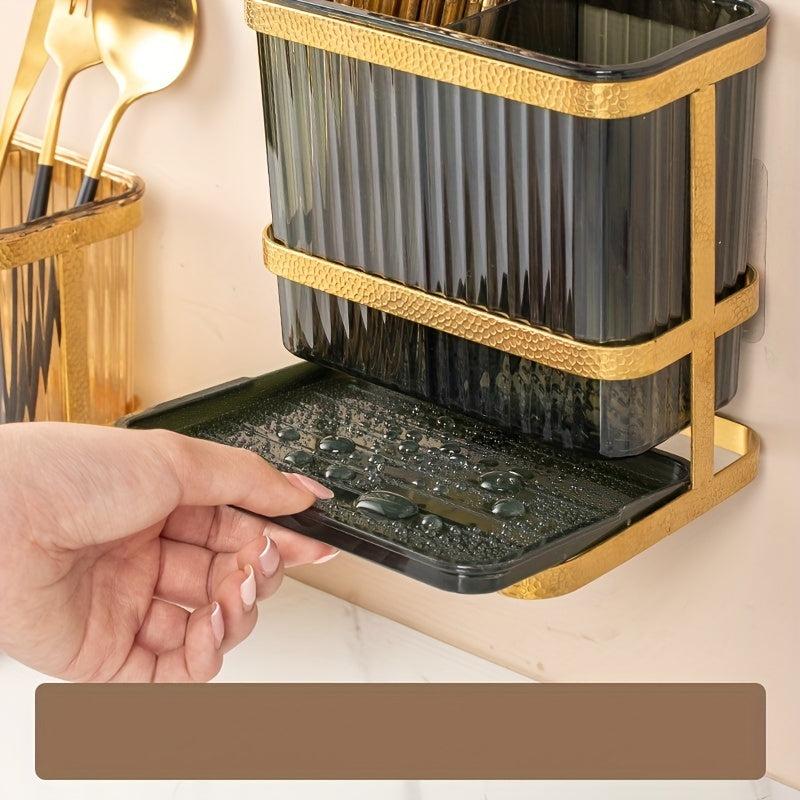 Wall Mounted Utensil Caddy for Flatware Organization