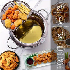 Stainless Steel Double Bottom Fryer Household Small Fryer