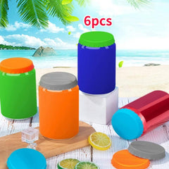 6pcs Silicone Can Lid Soft and Leak Proof Sealing Cover