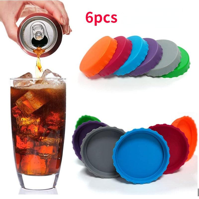 6pcs Silicone Can Lid Soft and Leak Proof Sealing Cover