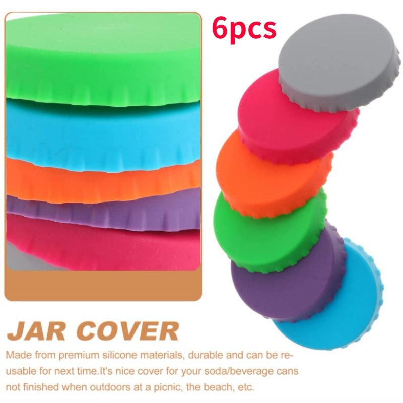 6pcs Silicone Can Lid Soft and Leak Proof Sealing Cover