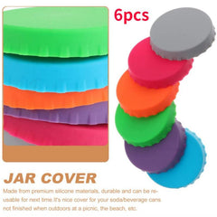 6pcs Silicone Can Lid Soft and Leak Proof Sealing Cover
